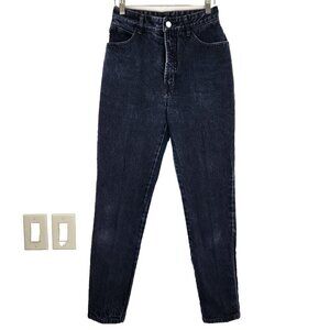 Bongo Vintage 80s Tapered High Rise Jeans Womens 9 Dark Navy Blue Cotton Denim